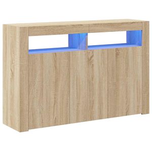 vidaXL Senkki LED-valoilla Sonoma-tammi 115,5x30x75 cm