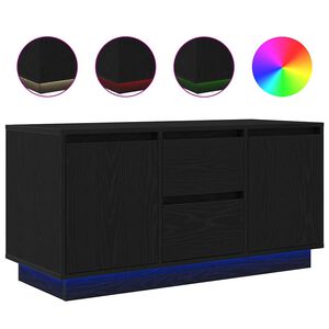 vidaXL TV-kaappi LED-valoilla musta tammi 100x41x50 cm