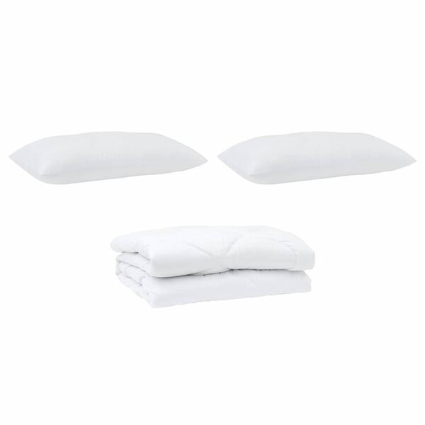 vidaXL Peitto tyynyllä 3 pcs Valkoinen Mikrokuitu