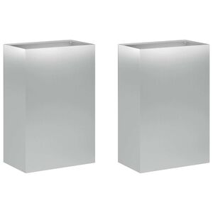 vidaXL Puutarha ruukku 2 kpl Hopea 50 x 30 x 75 cm Galvanoitu ter&auml;s