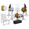 vidaXL Valokuvastudiosarja valot, varjot, taustakangas ja heijastin
