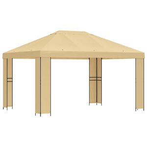 vidaXL Huvimaja 4 &times; 3 m Kerma Polyesteri ja ter&auml;s 190 gsm
