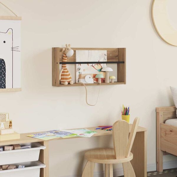 vidaXL Lehtiteline hyllyll&auml; Artisan tammi 60 x 12 x 30 cm Tekninen puu