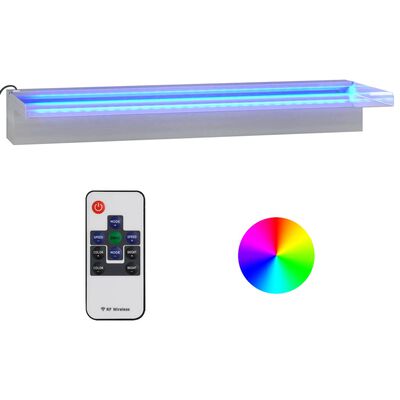 vidaXL Vesiputous RGB LED-valoilla ruostumaton teräs 60 cm