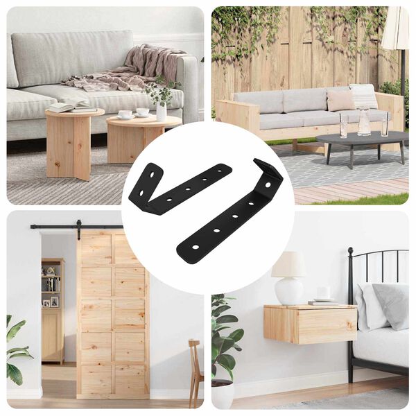 vidaXL Koukut 2 pcs Musta M5 x 110 mm Rauta