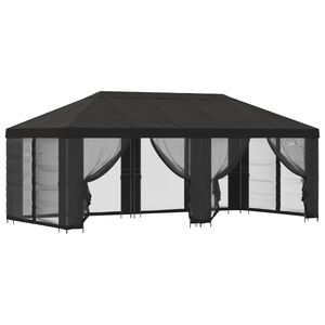 vidaXL Puutarhamaja sivuseinill&auml; 6 x 3 m Antrasiitti
