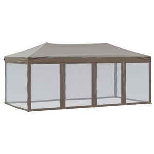 vidaXL Kokoontaittuva juhlateltta sivuseinill&auml; taupe 3x6 m