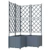 vidaXL Puutarha ruukku 3 kpl Vaaleanharmaa 80 x 80 x 143 cm PP