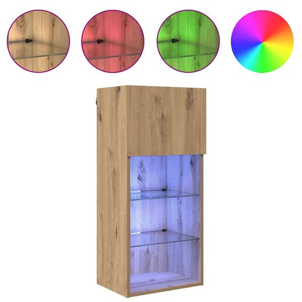 vidaXL Sein&auml;lle kiinnitett&auml;v&auml; TV-kaapisto Artisan tammi Tekninen puu