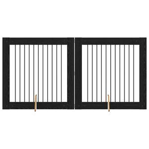 vidaXL Koiraportti jaloilla 2 pcs Musta tammi 100 x 100 cm