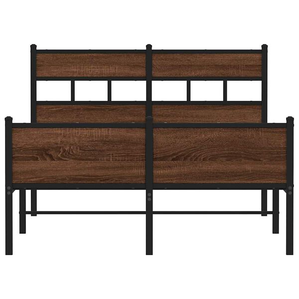 vidaXL S&auml;ngynrunko ilman patjaa ruskea tammi 120x200 cm tekninen puu