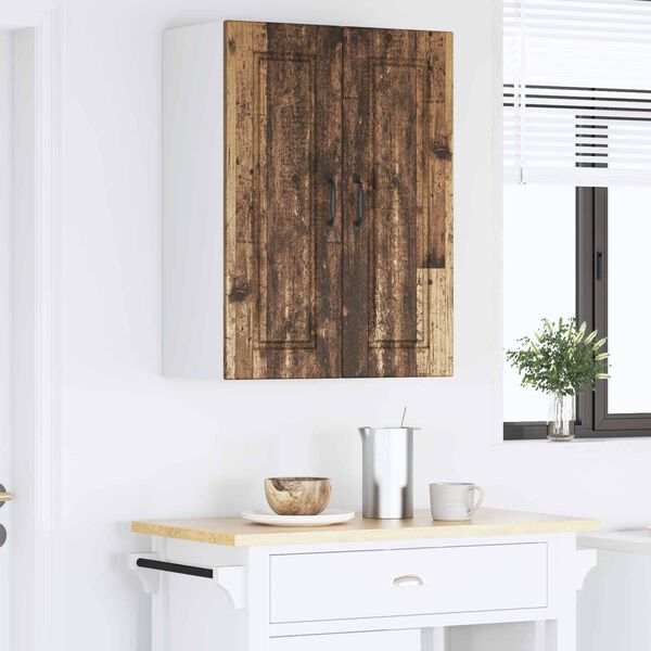 vidaXL Keitti&ouml;kaappi hyllyll&auml; Vanha puu 60 x 31 x 80 cm Tekninen puu