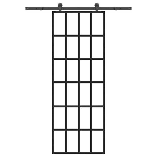 vidaXL Liukuovi asennustarvikkeilla 76x205 cm ESG lasi ja alumiini