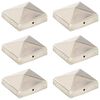 vidaXL Pyramidin muotoinen aitatolpan k&auml;rki 6 kpl ter&auml;s 81x81 mm