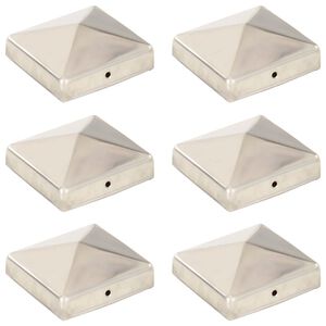 vidaXL Pyramidin muotoinen aitatolpan k&auml;rki 6 kpl ter&auml;s 81x81 mm