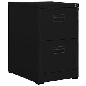 vidaXL Arkistokaappi musta 46x62x72,5 cm ter&auml;s