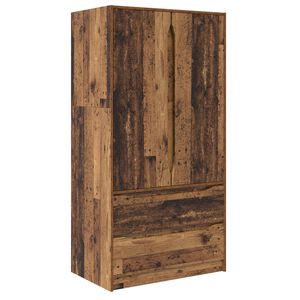 vidaXL Vaatekaappi ovella Vanha puu 79,5 x 49 x 156 cm K&auml;sitelty puu
