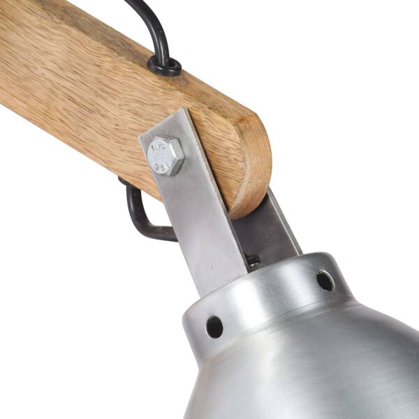 vidaXL Sein&auml;valaisin E27 hopea t&auml;ysi mangopuu ja rauta