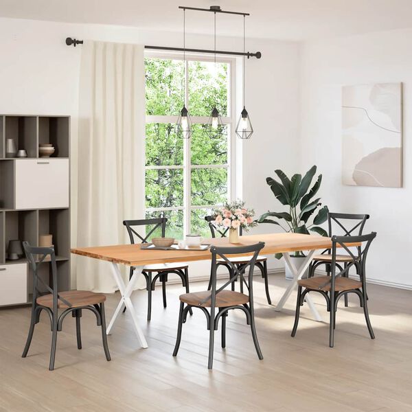 vidaXL Ruokap&ouml;yd&auml;n jalat X-muotoiset 2 kpl valkoinen 70x(72-73) cm ter&auml;s