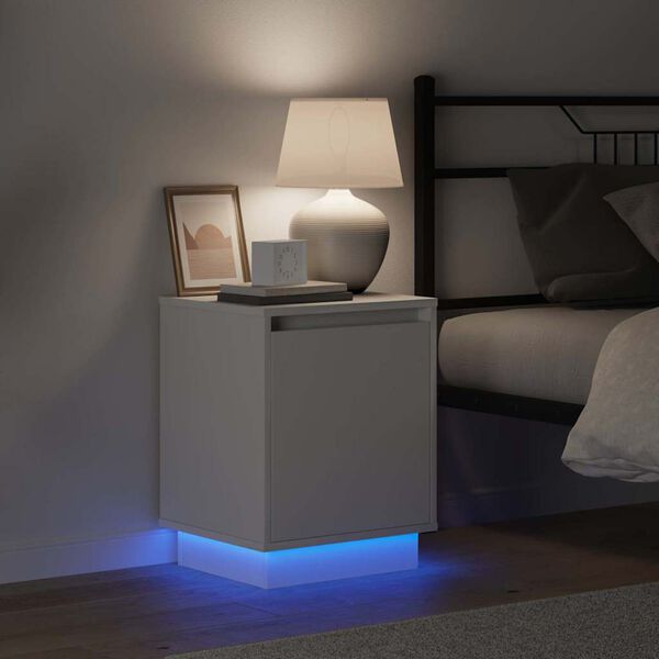 vidaXL Y&ouml;p&ouml;yt&auml;kaappi Valkoinen 39 x 34,5 x 50 cm Tekninen puu