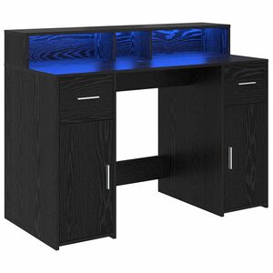 vidaXL P&ouml;yt&auml; laatikon kanssa Musta tammi 120 x 55 x 91 cm Tekninen puu