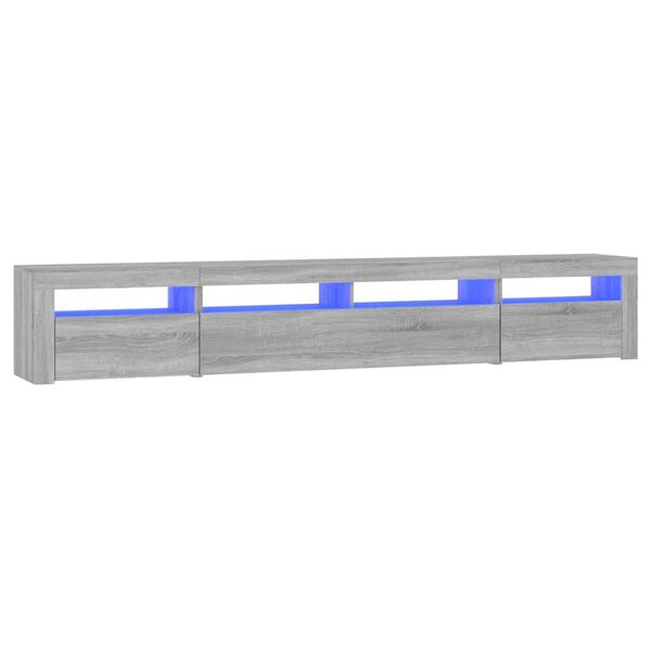 vidaXL TV-taso LED-valoilla harmaa Sonoma 240x35x40 cm