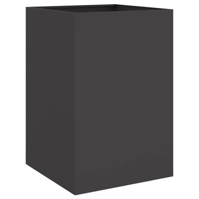vidaXL Kukkalaatikko musta 52x48x75 cm kylmävalssattu teräs
