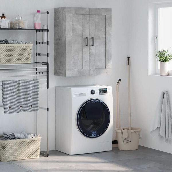 vidaXL Sein&auml;kiinnitett&auml;v&auml; kaappi harmaa 69,5x34x90 cm tekninen puu