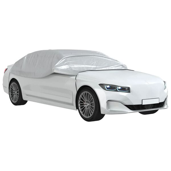 vidaXL Auton puolipeite koukuilla hopea L