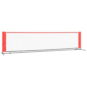 vidaXL Tennisverkko musta ja punainen 400x100x87 cm polyesteri