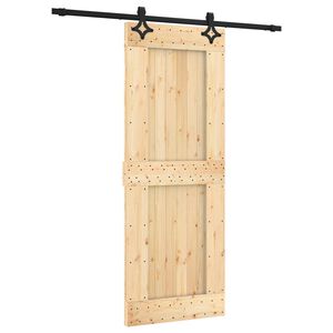 vidaXL Liukuovi 80 x 210 cm Massiivinen m&auml;nty (k&auml;sittelem&auml;t&ouml;n)