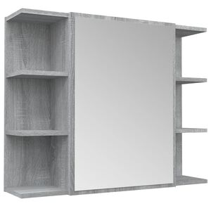 vidaXL Kylpyhuoneen peilikaappi harmaa Sonoma 80x20,5x64 cm puu