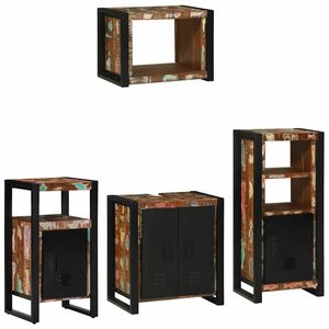vidaXL Kylpyhuonekalustesetti 4 kpl Moniv&auml;rinen ja musta