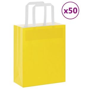 vidaXL Paperipussit 50 kpl kahvoilla keltainen 18x8x22 cm