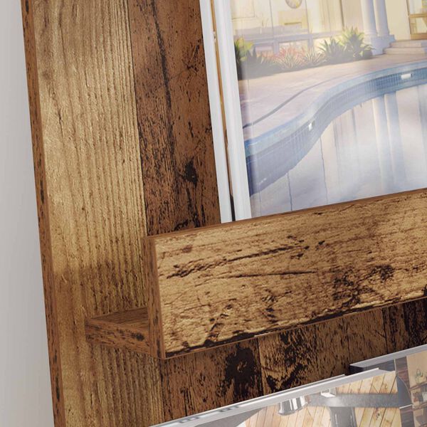 vidaXL Lehtiteline hyllyll&auml; Vanha puu 43 x 11 x 102 cm Tekninen puu