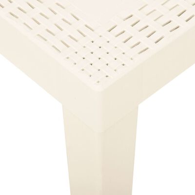 vidaXL Puutarhapöytä valkoinen 79x65x72 cm muovi