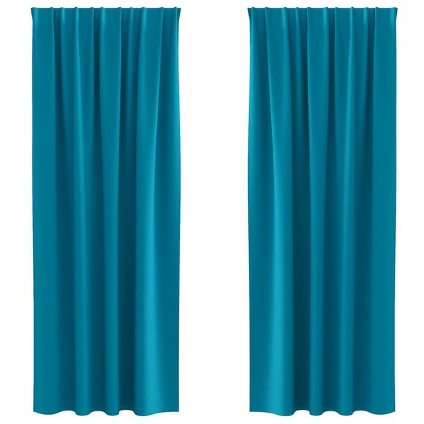 vidaXL Piment&auml;v&auml; verho renkailla 2 pcs Turkoosi 245 x 140 cm