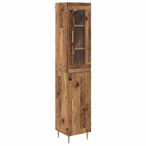 vidaXL Korkea kaappi 2 kpl Vanha Puu 34,5 x 34 x 180 cm Tekninen puu