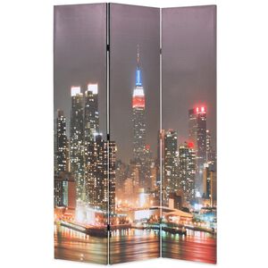vidaXL Taitettava tilanjakaja 120x170 cm New Yorkin y&ouml;maisema