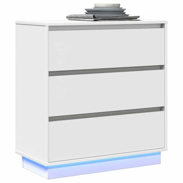 vidaXL Y&ouml;p&ouml;yt&auml;kaappi Valkoinen 71 x 34,5 x 75 cm Tekninen puu