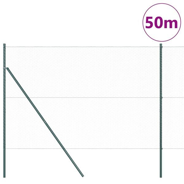 vidaXL Aitalatu Vihreä 50 x 1,6 m (25 mm verkko) Terästä ja PVC:tä