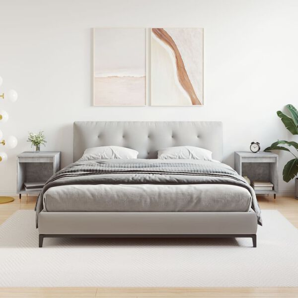 vidaXL Yöpöydät 2 kpl betoninharmaa 40x35x50 cm tekninen puu