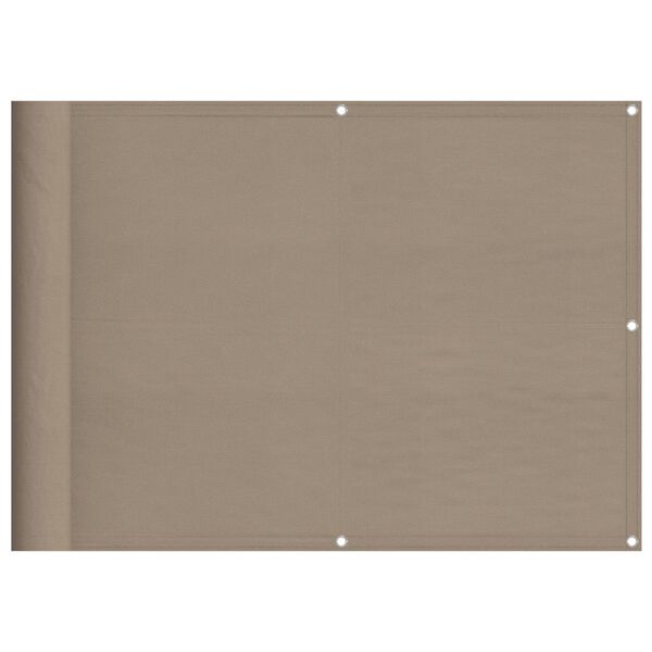 vidaXL Parvekesuoja taupe 75x1000 cm 100% polyesteri Oxford kangas