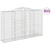 vidaXL Kaarevat kivikorit 15 kpl 300x50x180/200 cm galvanoitu rauta