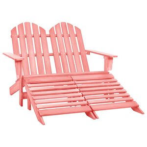 vidaXL 2-istuttava Adirondack-puutarhatuoli/rahi kuusi pinkki