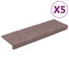 vidaXL Porrasmatot itseliimautuvat 5 kpl 65x21x4 cm vaaleanruskea suorakaiteen muotoiset reunat