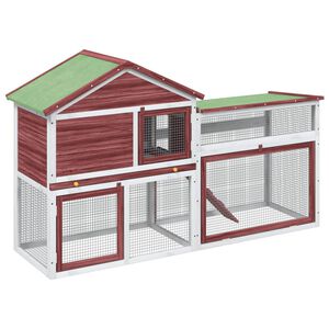 vidaXL Kaninkoppi mokka 185,5x60,5x109,5 cm t&auml;ysi m&auml;nty