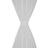Valkoiset Mikro-Satiini Verhot Lenkeill&auml; 2kpl 140 x 245 cm