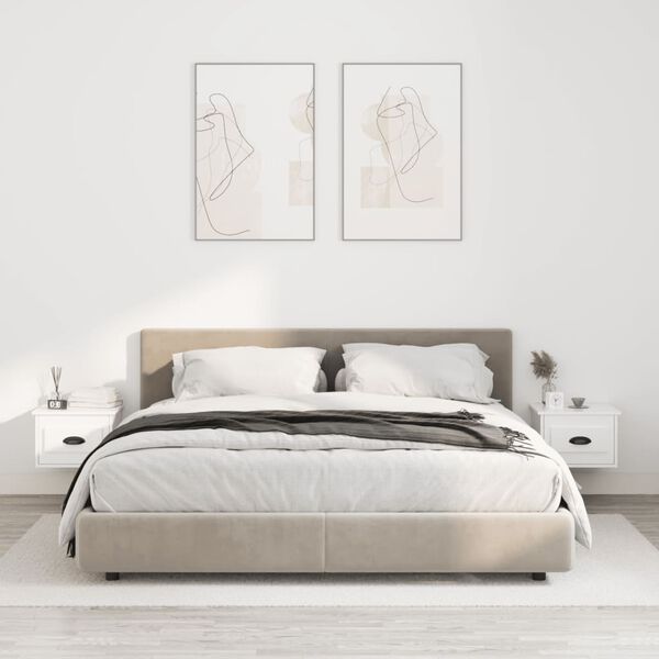 vidaXL Sein&auml;kiinnitett&auml;v&auml;t y&ouml;p&ouml;yd&auml;t 2 kpl korkeak. valk. 41,5x36x28 cm