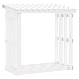 vidaXL Polttopuuteline valkoinen 108x64,5x109 cm t&auml;ysi m&auml;nty
